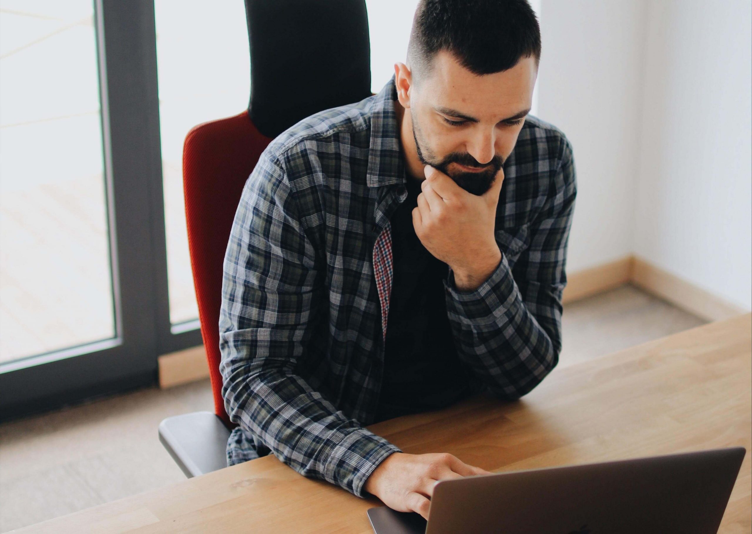 Man sitting on a desk