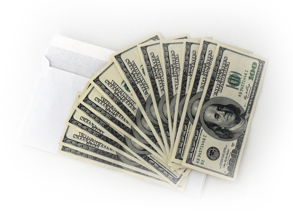 One hundred dollar bills